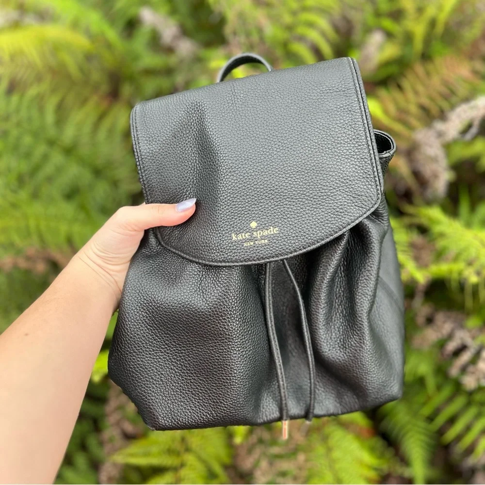 Kate Spade Black Cinch Backpack